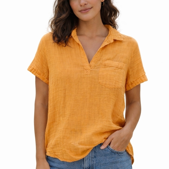 Rails Tops - Rails Savannah Clemetine 100% Organic Cotton Guazy Shirt Top S